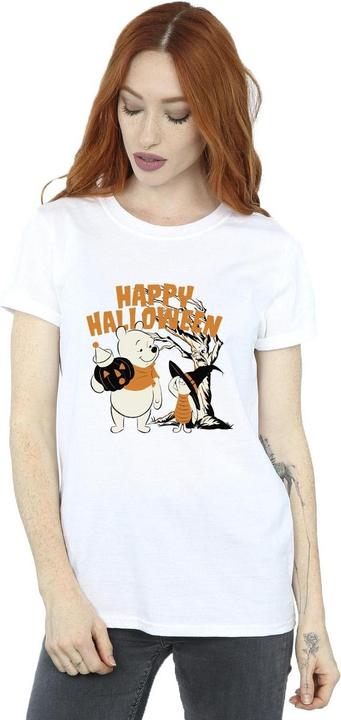 Actual product image Disney Womens/Ladies Winnie The Pooh And Piglet Happy Halloween Cotton Boyfriend T-Shirt (XL)
