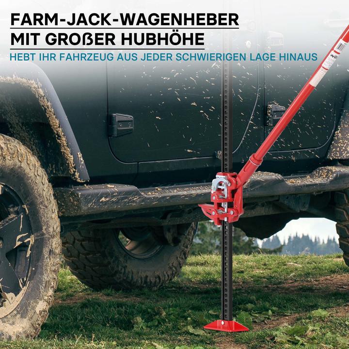Produktbild Wiltec Wagenheber 48" 3000kg bis 105cm Offroad Farm Jack Geländewagen Stockwinde