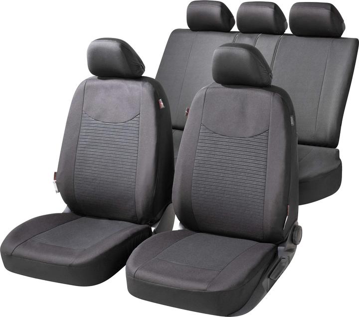 Immagine prodotto Walser Coprisedile auto ZIPP-IT Speedway, set completo di coprisedile auto con sistema di cerniere nero