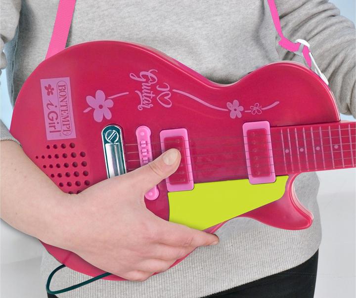 Productafbeelding Bontempi Elektrische gitaar met microfoon Roze (Meertalig)