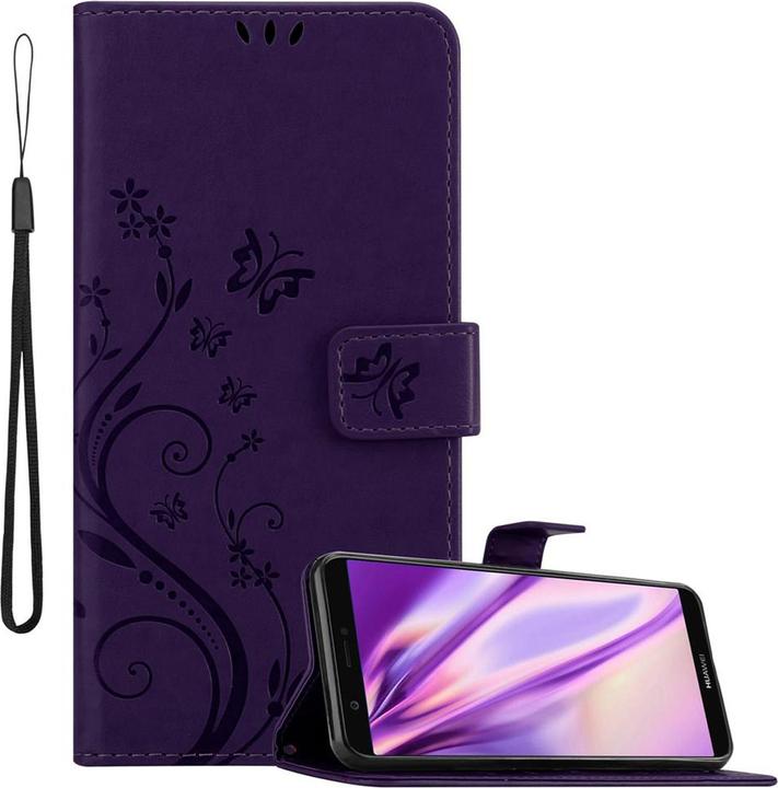 Actual product image Cadorabo Flower Book Cover (Huawei Enjoy 7S)
