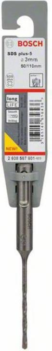 Actual product image Bosch Professional Zubehör Hammer drill bit SDS plus-5, 3 x 50 x 110 mm (3 mm)