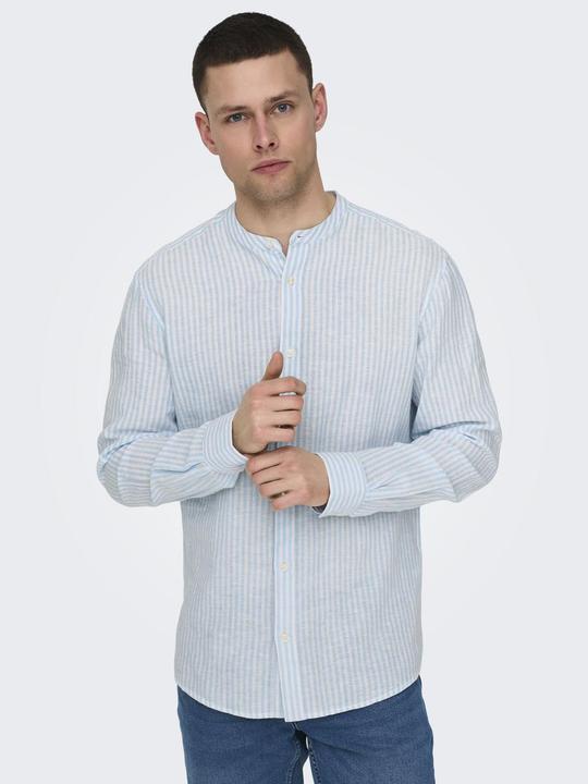 Produktbild Only & Sons Onscaiden Ls Mao Stripe Linen Shirt Noos Hemd (L)