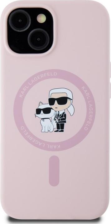 Immagine prodotto Karl Lagerfeld - Silicone MagSafe (KLHMP15MSCMKCRHP) - iPhone 15 Plus - Pink Karl&Choupette (Apple iPhone 15 Plus)
