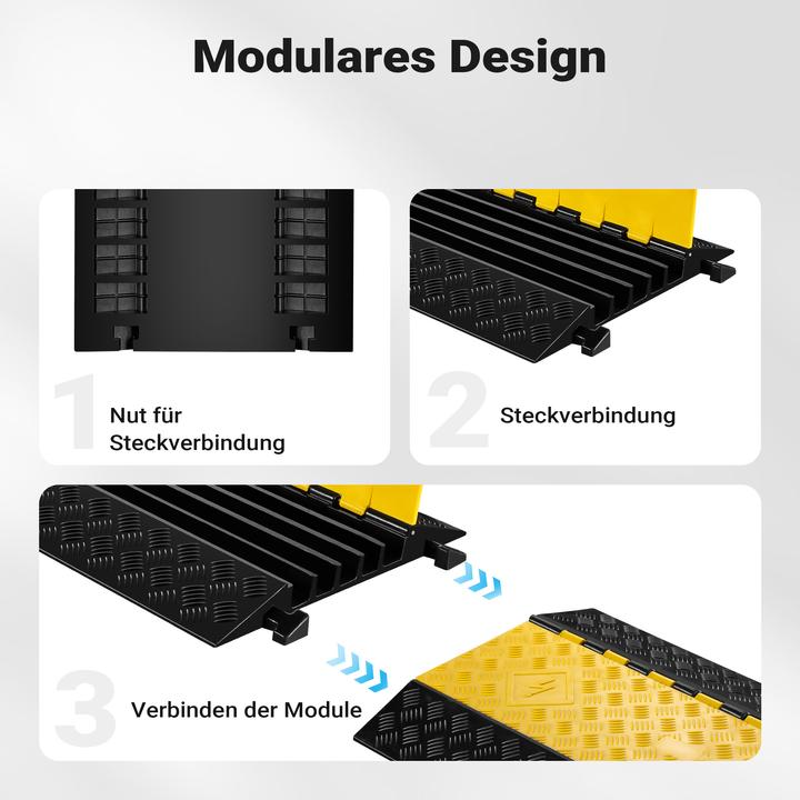 Produktbild Wiltec Kanal Kabelbrücke 50t 40km/h Überfahrschutz 95x54x5,5cm Kabelkanal Kabel (Kabelbrücke, 95 cm)