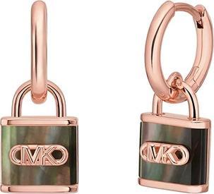 Image du produit Michael Kors Kors Lock Gold-Plated Hoop Earrings With Pearl