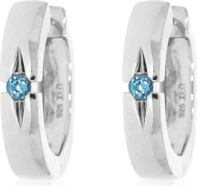 Actual product image Xen Creoles with Swiss Blue Topaz approx. 0.32 ct. rhodium-plated (925 Sterling silver)