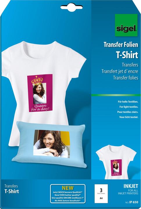 InkJet Transfer Folien für T-Shirts (197 g/m², 3 x)