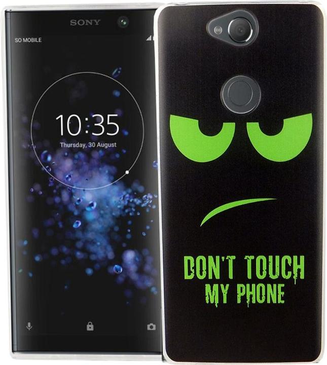 Actual product image König Design Sony Xperia XA2 Plus Mobile Case Cover Case Cover Dont Touch My Phone Green (Xperia XA2 Plus)