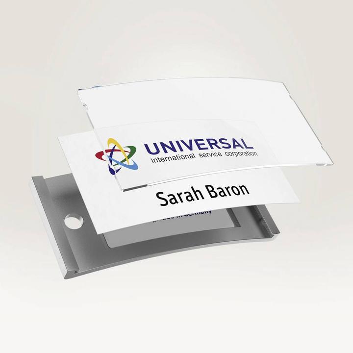 Immagine prodotto Badgepoint POL35MA66-5DR Badge portanome, 74 x 34 mm, color metallo