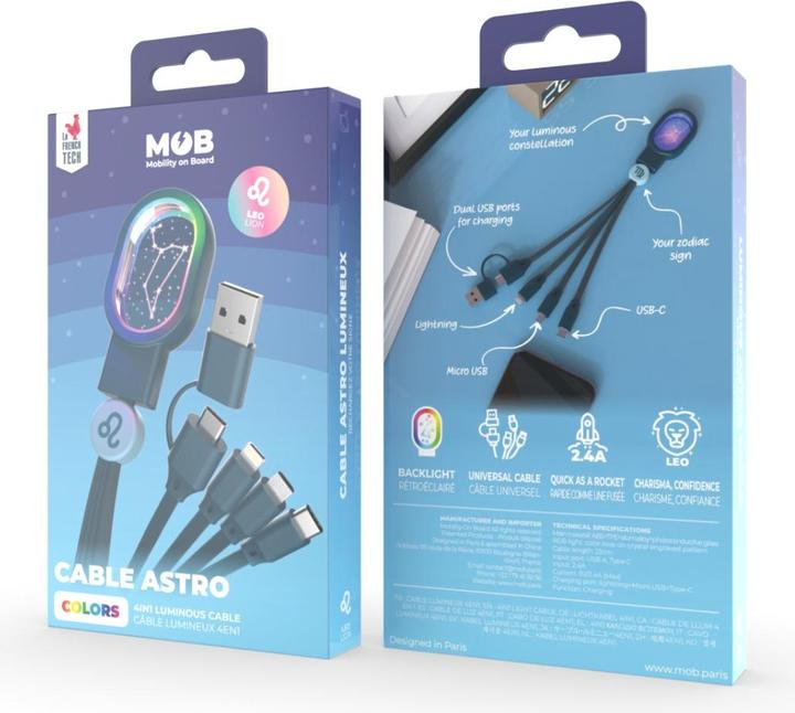 Produktbild MOB Universal Ladekabel 4in1 - Sternzeichen Schütze (USB 4.0)