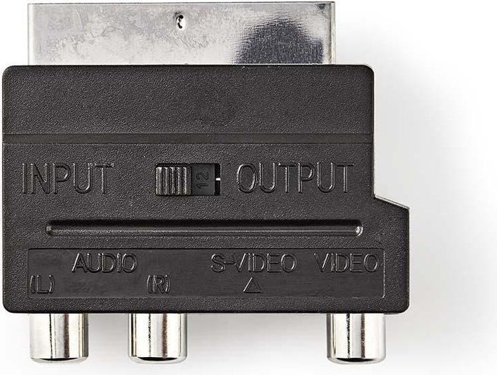Image du produit Nedis Adaptateur Péritel | Péritel mâle | S-Vidéo femelle / 3x RCA femelles | Nickelé | Commutable | AB