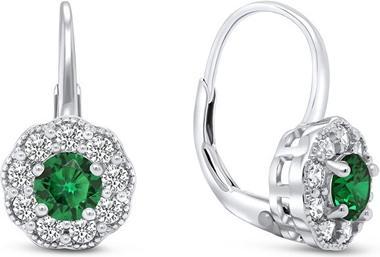 Brilio Silver - Dazzling silver dangling earrings with zircons EA333WG