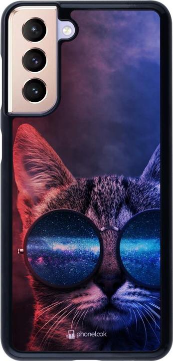 Produktbild PhoneLook Hülle Red Blue Cat Glasses (Samsung Galaxy S21 5G)