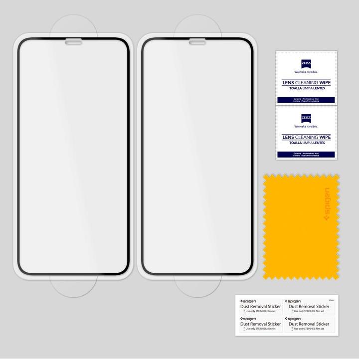 Image du produit Spigen Verre Tempéré Fc 2-Pack Iphone 11 Pro Noir (2 pièce(s), Apple iPhone XS, Apple iPhone 11 Pro, Apple iPhone X)