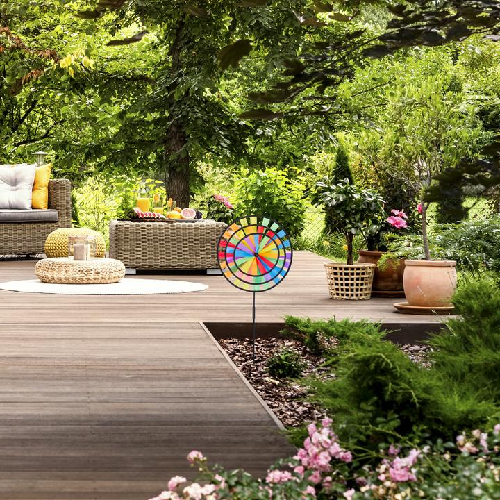 Image du produit Relaxdays Moulin à vent arc-en-ciel, pour jardin et balcon