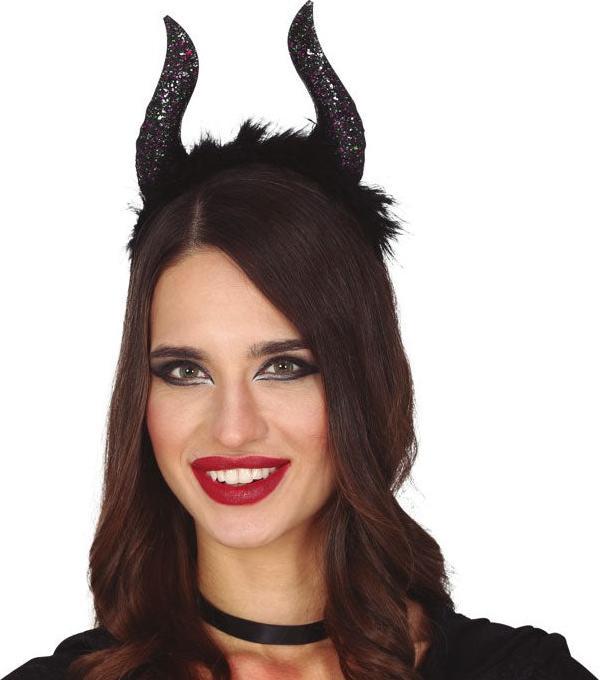 Actual product image Fiestas Guirca Schwarze Glitzer Teufelshörner