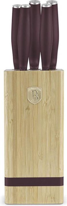 Actual product image BerlingerHaus Haus 6-teiliges Messer-Set mit Messerblock matt bordeaux Leonardo Collection