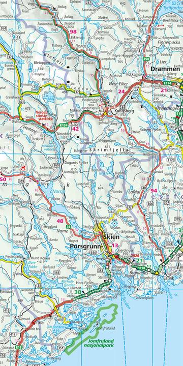 Image du produit Carte routière de Norvège 1:750 000