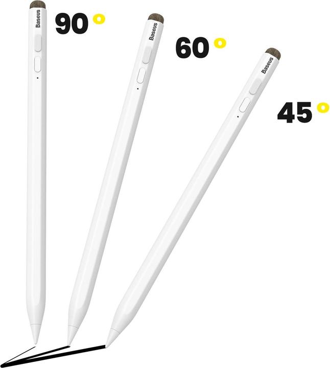 Actual product image Baseus Smooth Writing Stylus with LED Indicators (Active+Passive version) White (Including: Universal Type-