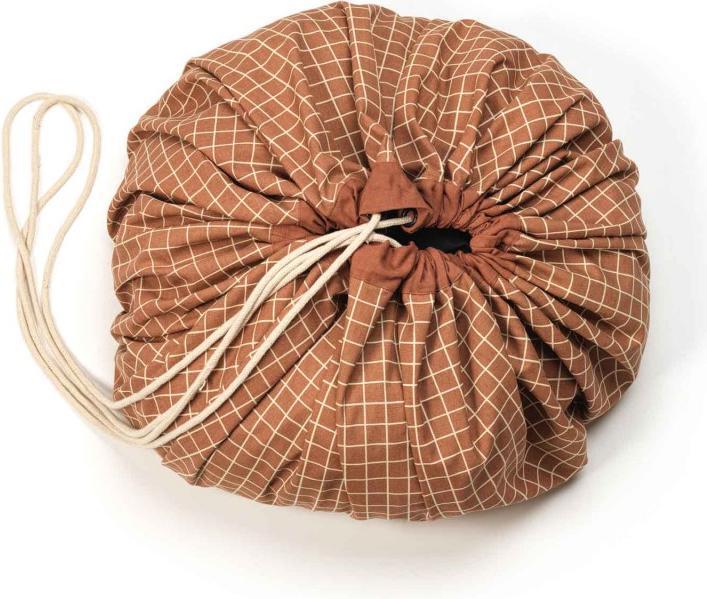 Actual product image play&go Print Organic grid brown (140 x 140 cm)