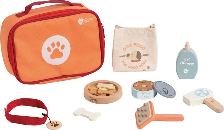 Classic World Tierpflege-Spielset aus Holz in Tasche, 16-teilig
