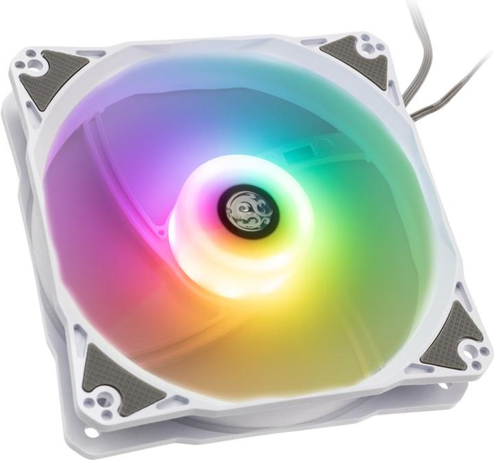 Actual product image Bitspower Notos RGB PWM fan, 120mm - white, 3-pack (120 mm, 3 x)