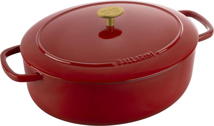 Immagine prodotto Ballarini Cocotte Bellamonte 31 cm, ovale, rossa (31 cm, Pirofila + casseruola, Ghisa)