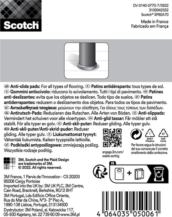 Produktbild Scotch Schutzpuffer Bumpers Anti slide ø 35 mm 4 Stk. (Anschlagdämpfer, 4 Stück)