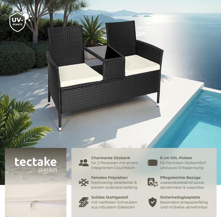 Image du produit tectake Banc de jardin en rotin