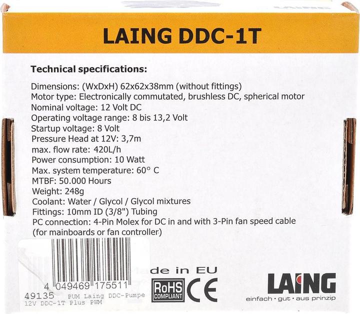 Actual product image Laing DDC pump 12V DDC 3.2 PWM