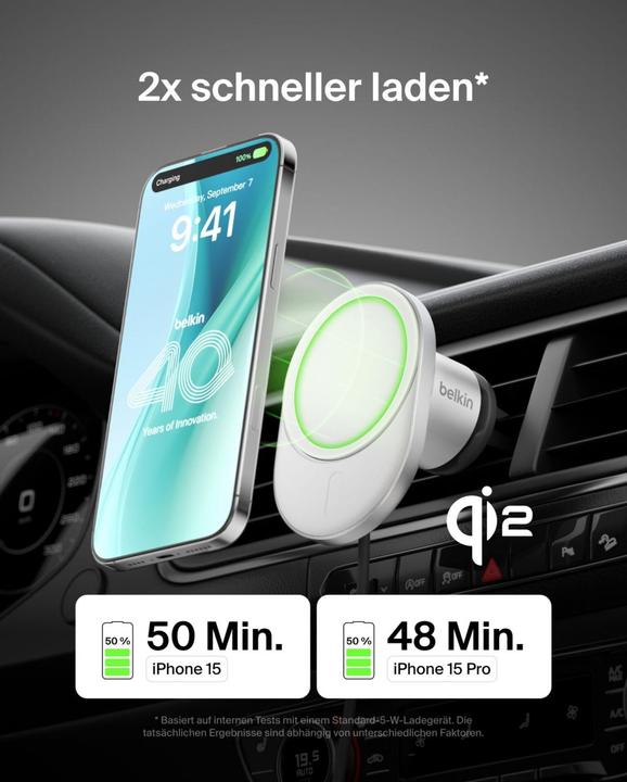 Actual product image Belkin Qi2 15W Car Vent Mount CLA