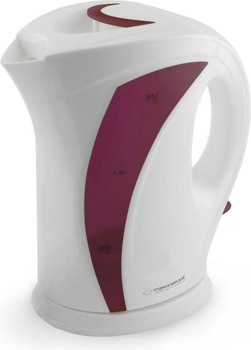 Esperanza elektrisch Iguazu EKK018R (2200W 1,7l, rote Farbe, weisse Farbe) (1.70 l, EU-Stecker)