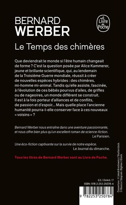 Actual product image Le temps des chimères (French, Bernard Werber, 2024)