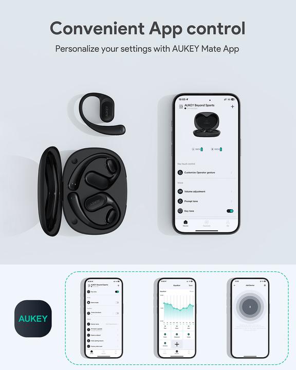 Actual product image Aukey SPORTS FIT OPEN-EAR - Earbuds (35 h, Wireless)