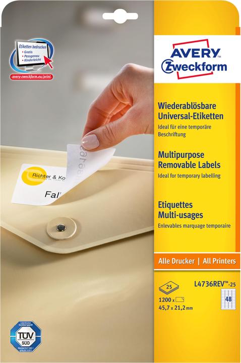 Actual product image Avery Universal labels