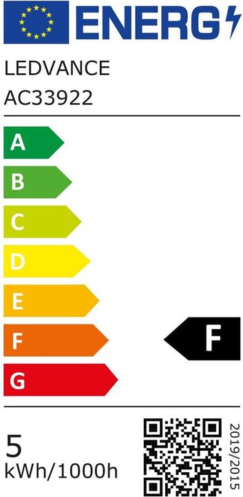 Energy Label Ledvance Classic P (E14, 5 W, 470 lm, 1 x, F)
