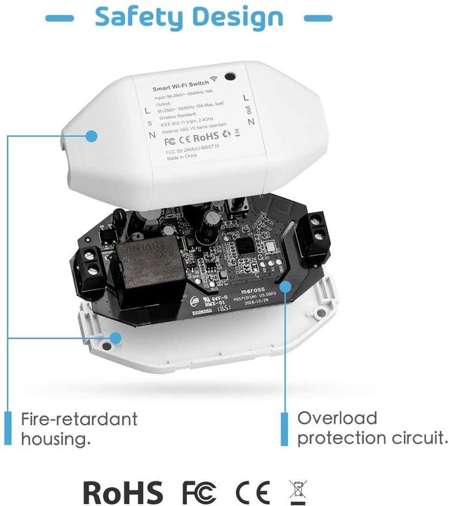 Image du produit Meross Commutateur Wi-Fi intelligent