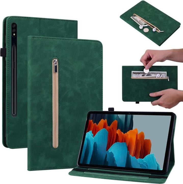 Cover-Discount Galaxy Tab S9+ - cover protettiva con cerniera verde (Galaxy Tab S9 Plus)