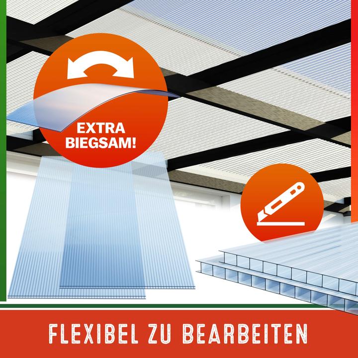 Image du produit Gardebruk Set 14x plaques de polycarbonate et 50x clips de vitrage