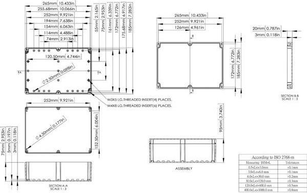 Produktbild Velleman ABS-GEHÄUSE - WASSERDICHT - DUNKELGRAU - 265 x 185 x 95 mm (Gehäuse)