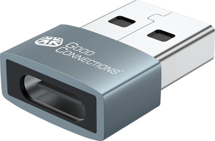 Good Connections Adattatore da spina USB 2.0 A a presa USB-C custodia in alluminio grigio (USB-C, USB-A)