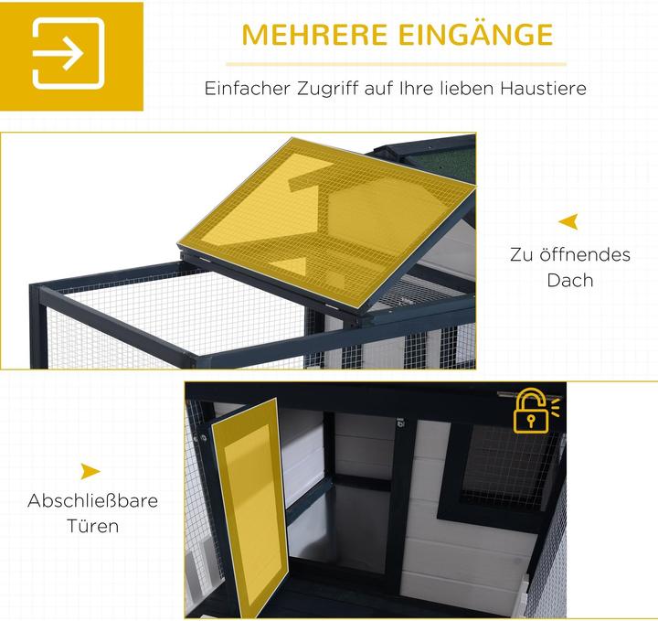Actual product image PawHut Guinea pig hutch with outdoor enclosure