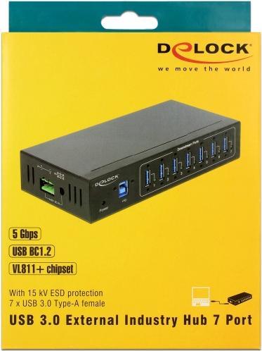 Actual product image Delock USB 3 Hub 7-Port USB Type-A (USB-B, 7 Ports)