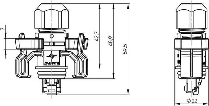 Image du produit Telegärtner Connecteur RJ45 cat. 6, IP67 Classe de protection incendie UL94 V0