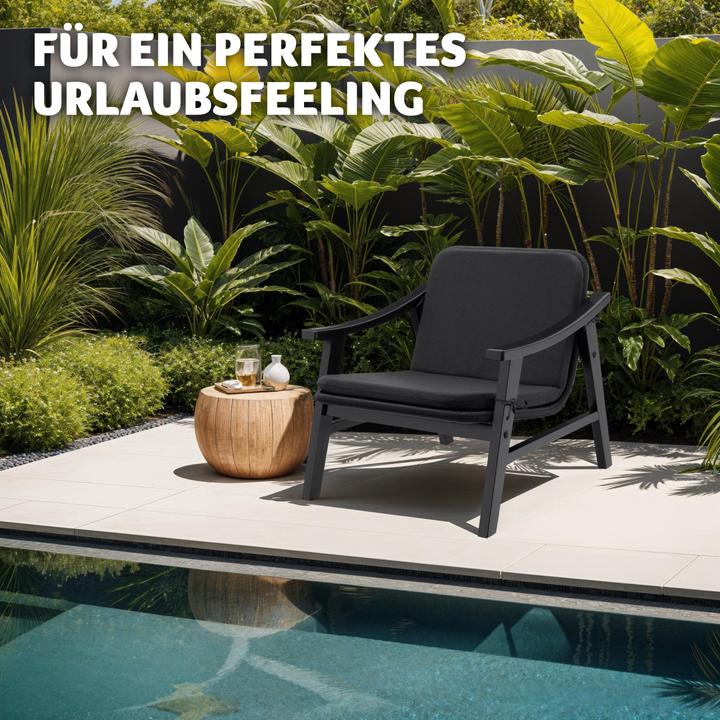Image du produit tectake Chaise en rotin Treviso, structure en bois et rembourrage