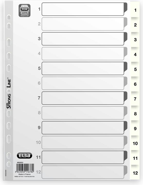 Elba STRONG-LINE REGISTER A4 PP HVIS 1-12, HVID