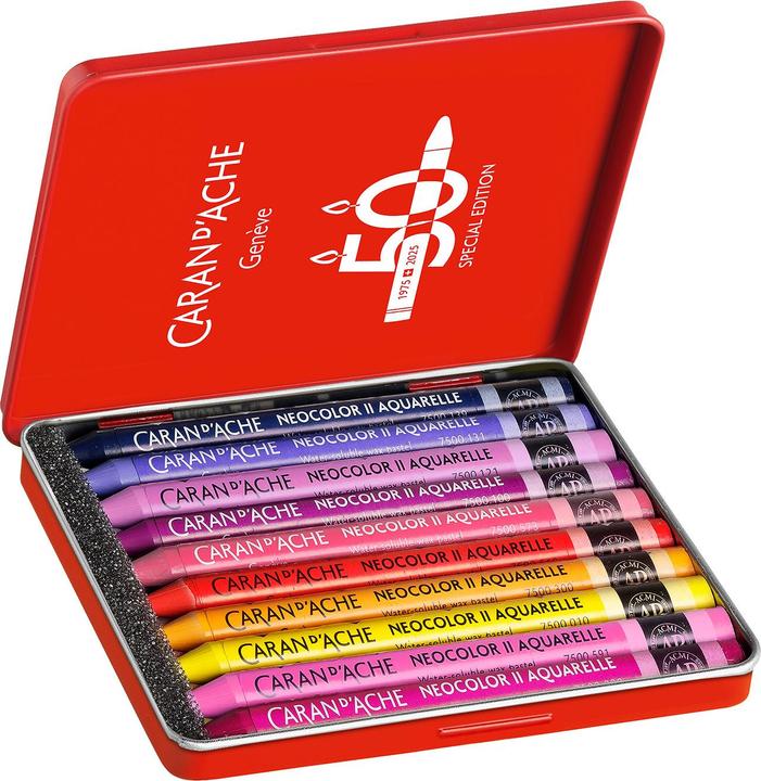 Immagine prodotto Caran d'Ache Neocolor II watersoluble Wax Special Edition in scatola di metallo (Multicolore, 10 x)