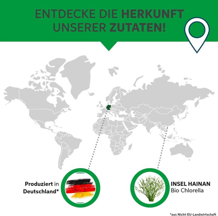 Produktbild Eltabia Bio Chlorella Pulver | Premium Rohkost-Qualität | 100% reines Algen-Pulver ohne Zusätz (Pulver, 100 g)