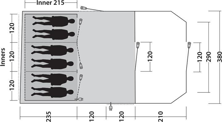 Produktbild Outwell Carolina 6 (Tunnelzelt, 27.50 kg, 6 Personen)